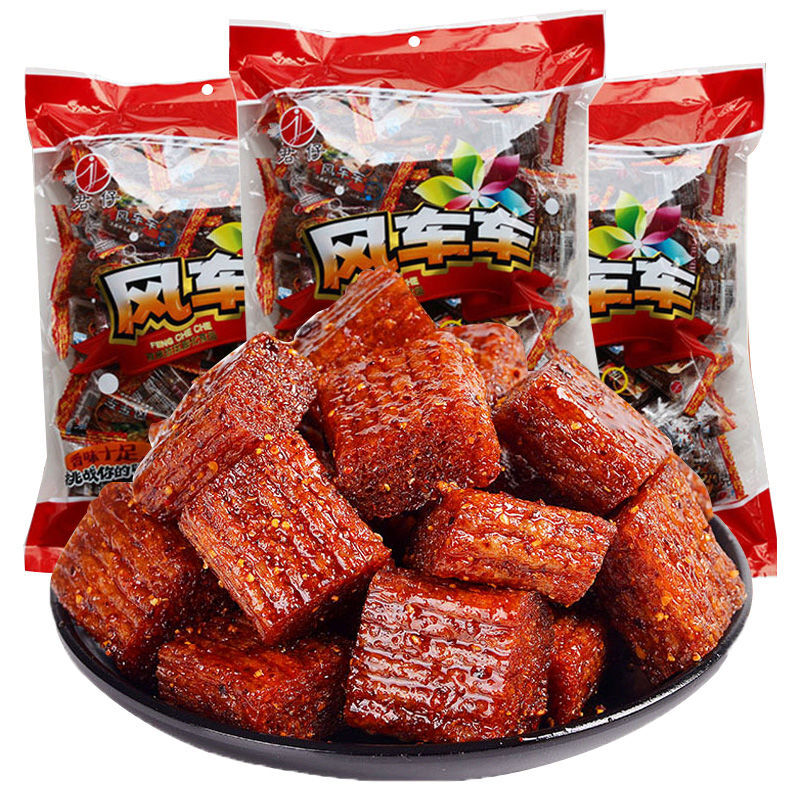 君仔 風車車大刀肉辣條 湖南特產小時候兒時麻辣零食整箱 風車車*3袋